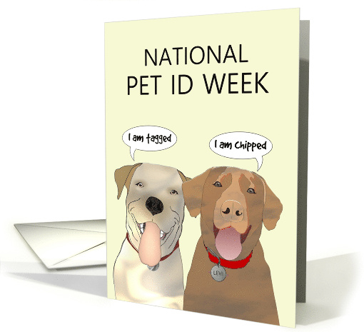 National Pet ID Week Two Dogs Tagged and Chipped card (1667326)