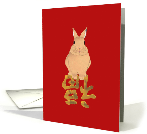 Chinese New Year of the Rabbit Profile of a Rabbit card (1667346)