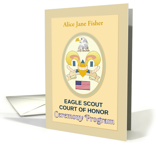 Female Eagle Scout Court of Honor Ceremony Program Custom card