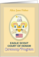 Female Eagle Scout Court of Honor Ceremony Program Custom card