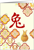 Stone Seal Impression of Chinese Character for Rabbit Chinese New Year card