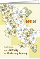 Mum Celebrating Birthday on Mothering Sunday Blossom Trail card