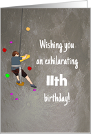 Custom Age Birthday for Young Boy Rock Climbing card