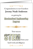 Grandson Gaining Mechanical Engineering Degree Custom Name card