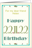 Custom Palindrome Birthday 22 11 22 Little Colorful Flowers card
