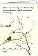 National Reconciliation Day Flock of Birds Perched on Tree Branches card