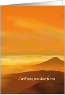 Final Good Bye for Friend End of Life Mountain Peak in the Clouds card