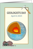 Geologists Day Earth Layers Geologist Hammer and Rocks card