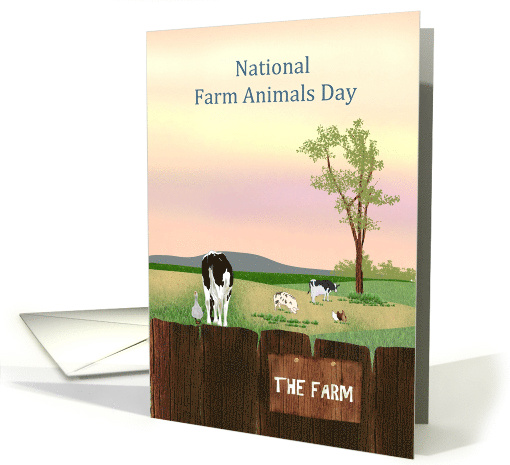 National Farm Animals Day Farm Animals Out in the Fields card