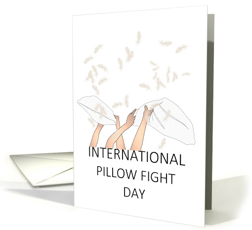International Pillow Fight Day Feathers Flying About card (1677598)