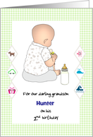 2nd Birthday Grandson Holding Pacifier Custom card