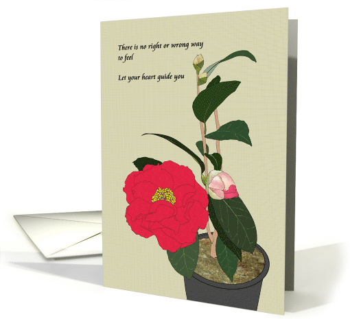 Sympathy Loss of Husband Flowering Camellia Plant in Pot card