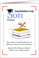 Proud Mother to Son College Graduation Persevered Challenges card