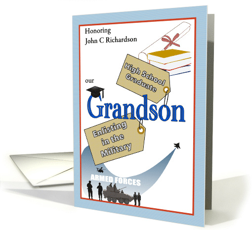 Grandson High School Graduate Joining Military Custom card (1680754)