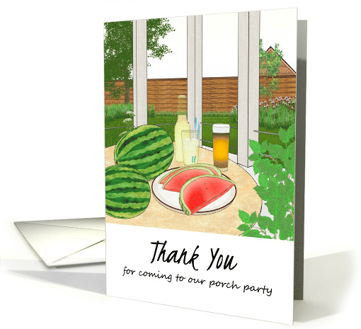 Thank You for Coming to Watermelon Themed Porch Party card (1681586)