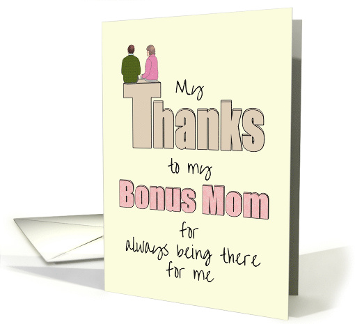 Mother's Day Thanks Bonus Mom from Son Sitting Chatting Together card