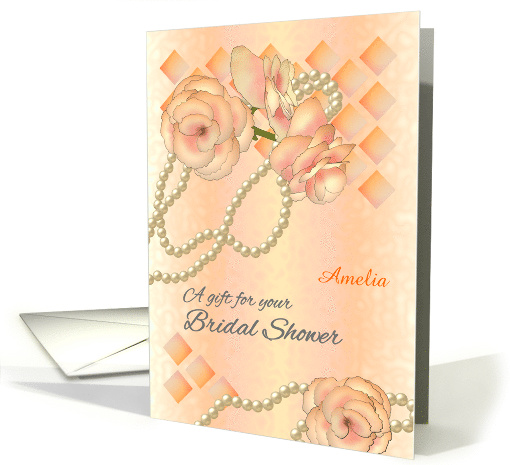 Bridal Shower Gift Card Soft Pink Begonia Flowers Strings... (1685062)