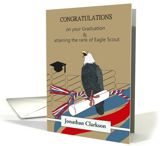 High School Graduation Attaining Eagle Scout Rank Eagle Cord Cap card
