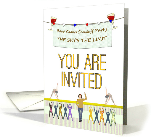 Invite to Boot Camp Sendoff Party Women Working Out card (1686608)
