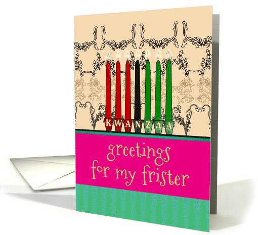Kwanzaa Greetings for Frister Lit Candles in a Kinara card (1689388)