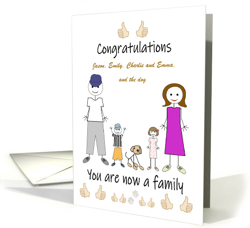 Congratulations Legal Custody of Twin Boy and Girl Family Line Up card