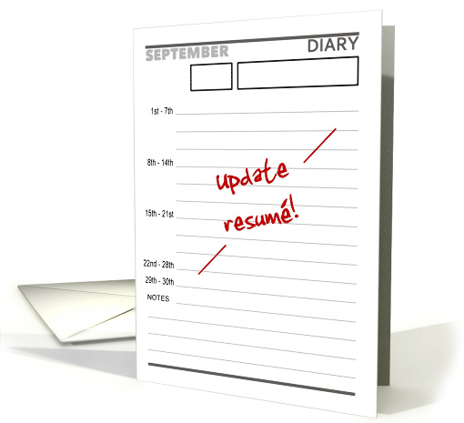 International Update Your Resume Month Diary Page Month... (1692194)