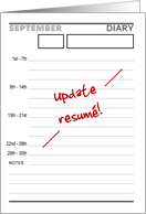 International Update Your Resume Month Diary Page Month of September card