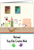 National Keep Kids Creative Week Doodling Hand Painting on Walls card