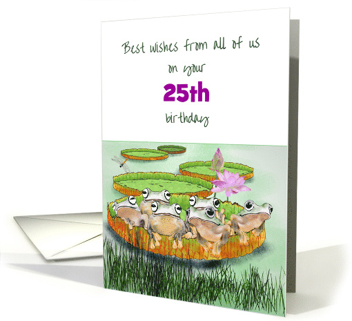 Custom Age 25th Birthday Wishes from All of Us Frogs on a... (1693530)