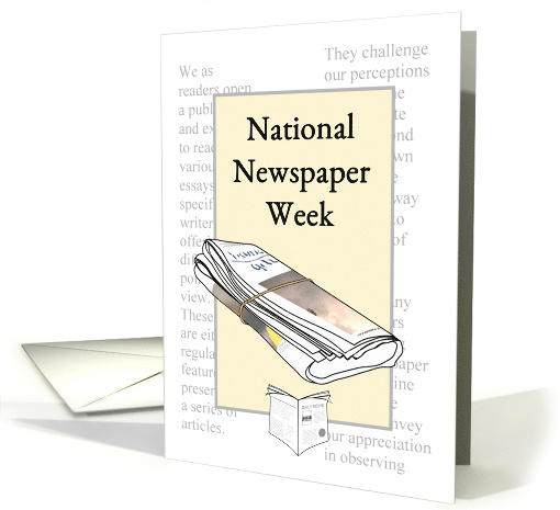 National Newspaper Week Newspaper Folded Up Held by Rubber Band card