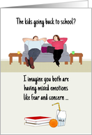 Kids Back to School Parents Relaxing on Couch card