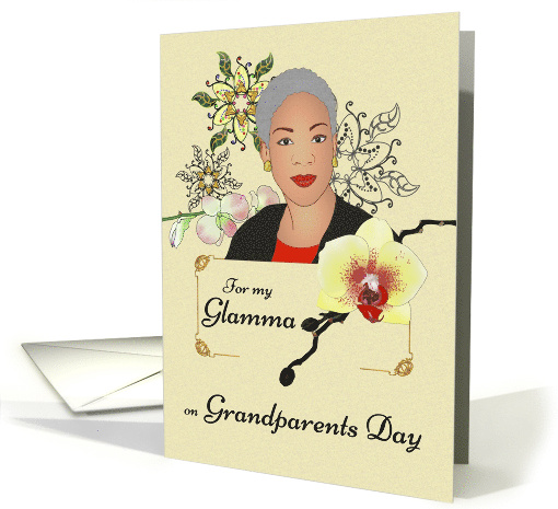 Grandparents Day Glamma Elegant African American Grandmother card