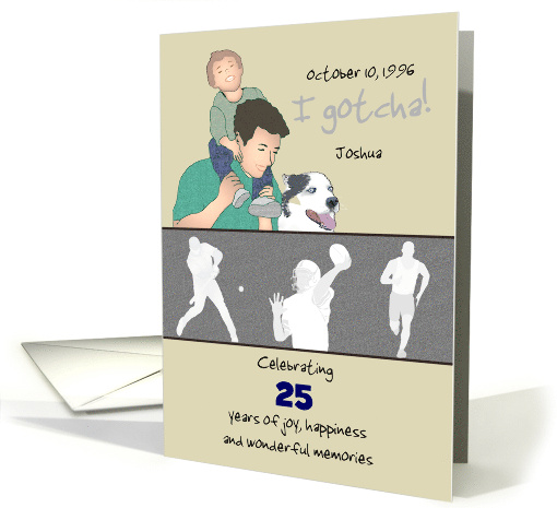 Gotcha Day Single Father and Adopted Son Anniversary Custom card