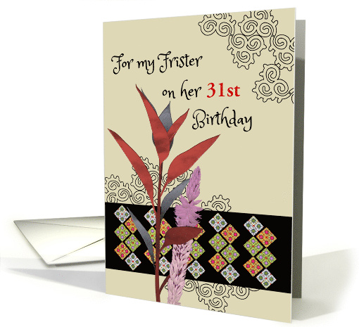 Frister Custom Birthday Purple Flowers Maroon Foliage... (1697320)