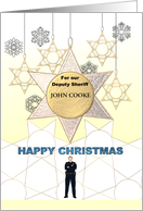 Custom Christmas for Male Deputy Sheriff Stars Snowflakes Ornaments card