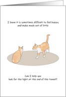 I am Here for You Cat Comforting Another Cat card