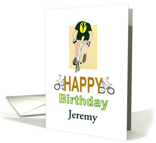 Birthday for Adult Son from Mother Cyclist Custom Name card (1698474)
