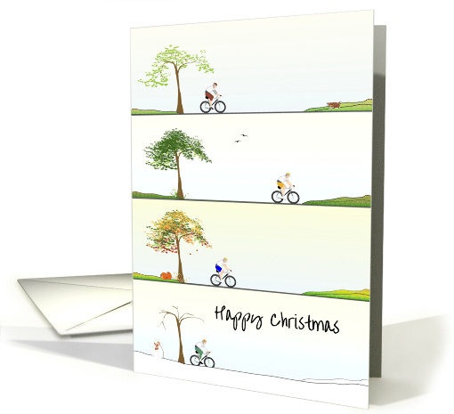 Christmas Cycling Enthusiast Out Cycling All Seasons card (1698520)