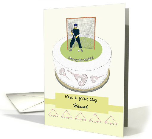 Birthday Female Lacrosse Goalie Cake Lacrosse Theme Decorations card