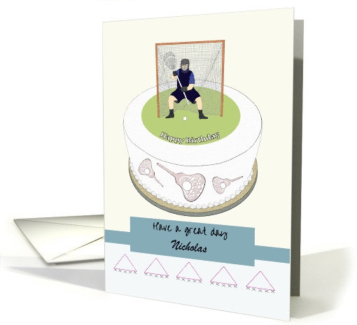 Birthday Male Lacrosse Goalie Cake Lacrosse Theme Decorations card