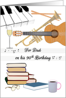Dad 90th Birthday Love Of Music And Books card