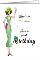 Scout Troop Alumnae Lady Wearing Green Hat Birthday card