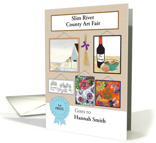 Prize Winning Art at County Fair Custom Congratulations card (1702602)