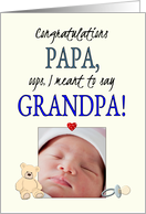 Arrival of Grandson Papa Becomes a Grandpa Photocard card