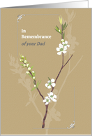 In Remembrance of Dad White Blossoms on Slender Branch card