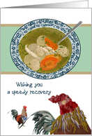 Get Well from Influenza A Bowl of Chicken Soup with Matzo Balls card