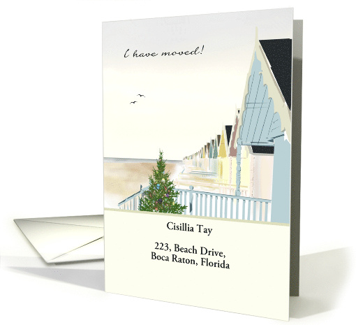 Beach Themed Christmas Move to New Home in Beach Area card (1709364)