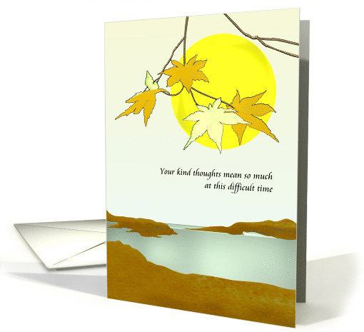 Thank You for Your Sympathy Maple Leaves on Branches Coastline card