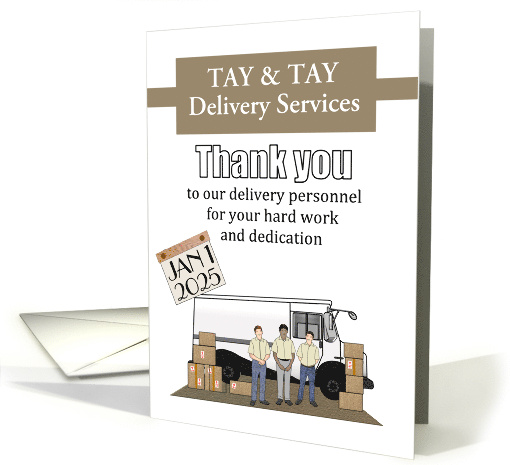 Custom Delivery Company Thank You Employees New Year Best Wishes card