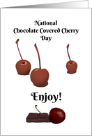 National Chocolate Covered Cherry Day Chocolate Dipped Cherries card
